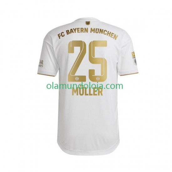 Camisola Bayern de Munique Thomas Muller 25 Homem Equipamento Segundo 2022-2023 Manga Curta